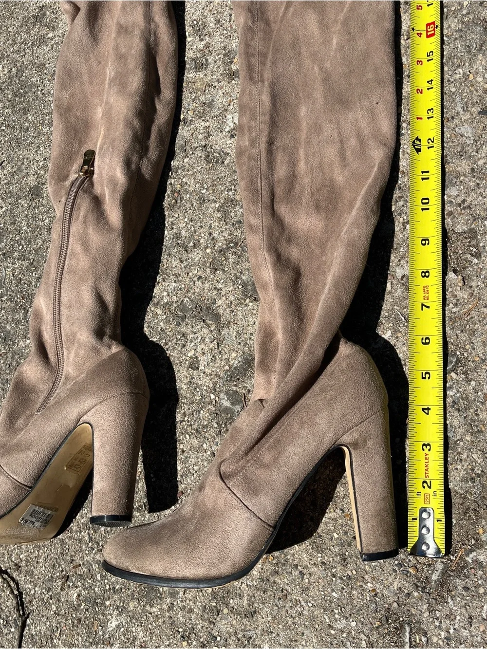 Cape Robbin Taupe Over-The-Knee Block Heel Boots